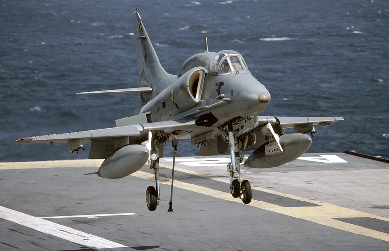 Illustration for article titled There's A Magical Place Where A-4 Skyhawks Still Fly Off Carriers?